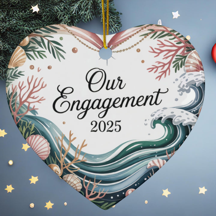 Ceramic Ornament, Coastal Engagement Keepsake