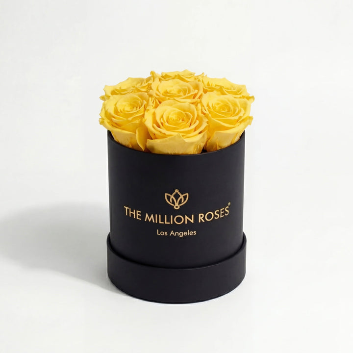 Essence Black Box with Yellow Roses – Luxury Preserved Rose Gift
