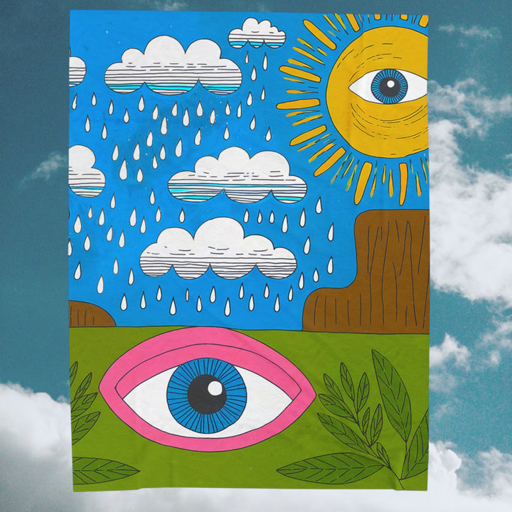 Velveteen Plush Blanket - Eye Watching You