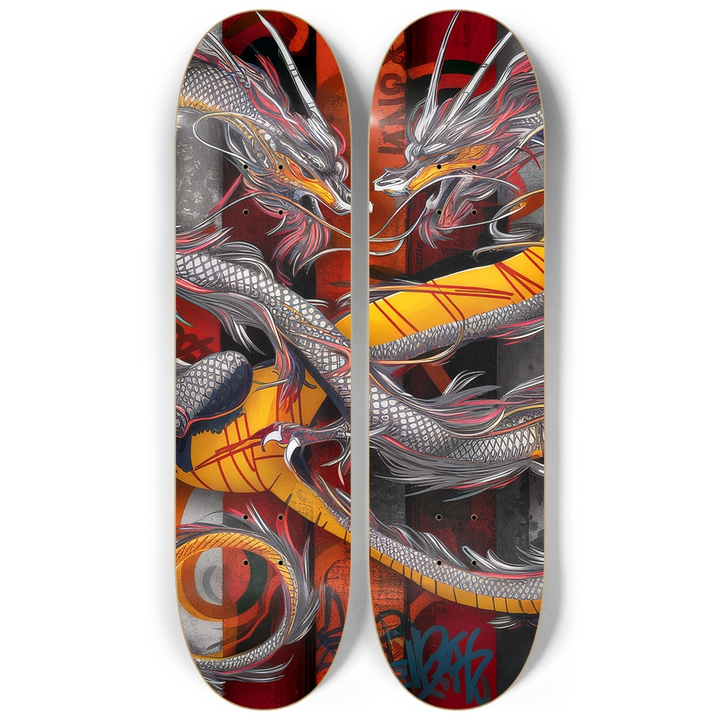 2 Skateboard Series Art - Dragon Love