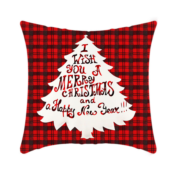 Merry Christmas Elk and Santa Plush Cushion Cover