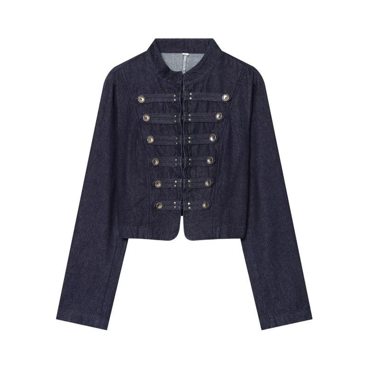 Summer New Arrival Fashionable Slim-Fit Double-Breasted Decorative Denim Jacket