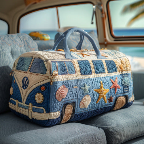 Quilted Embroidered Weekender Tote and Fitness Bag