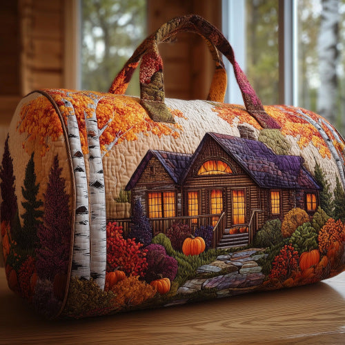 Quilted Embroidered Weekender Tote and Fitness Bag