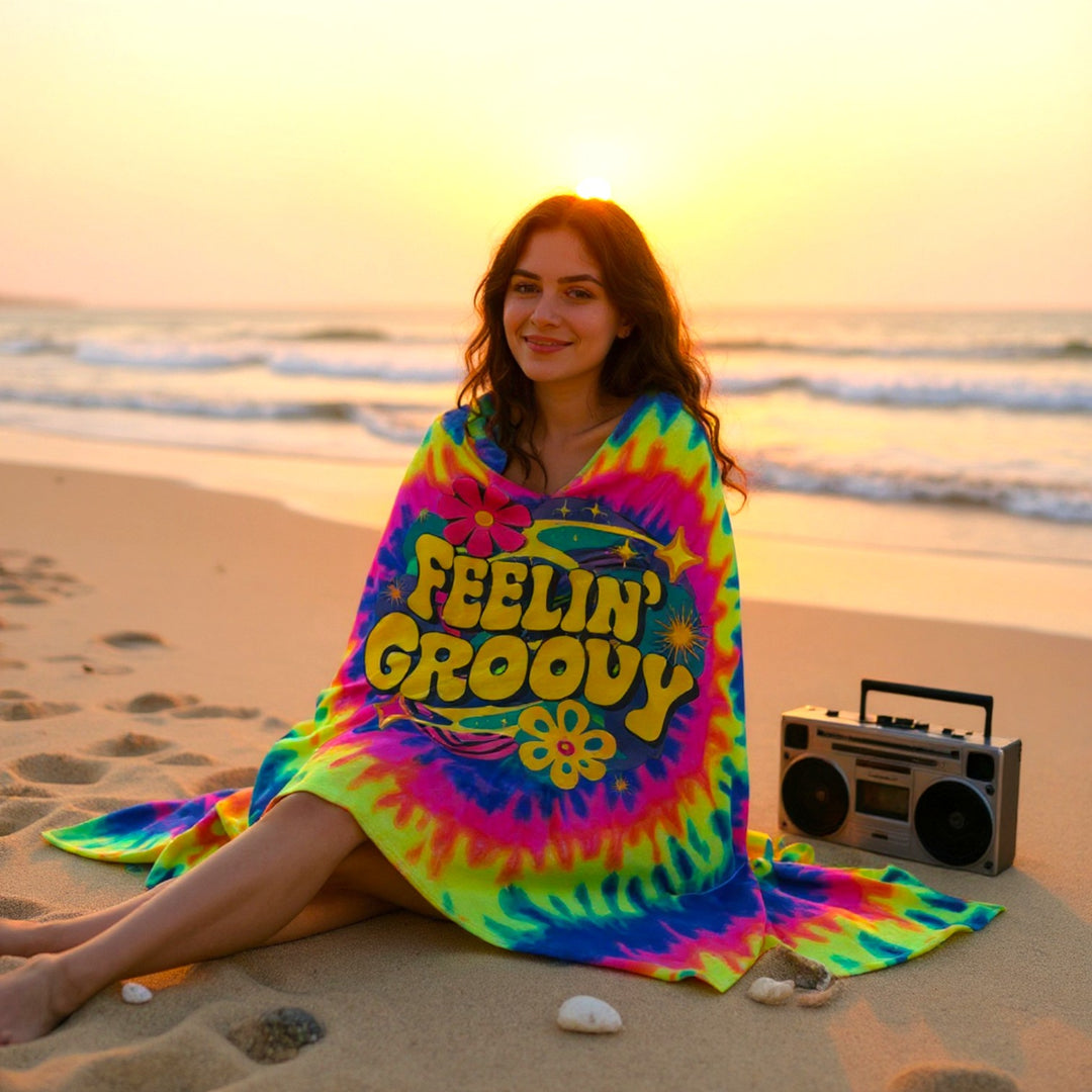 Velveteen Plush Blanket - Feeling Groovy