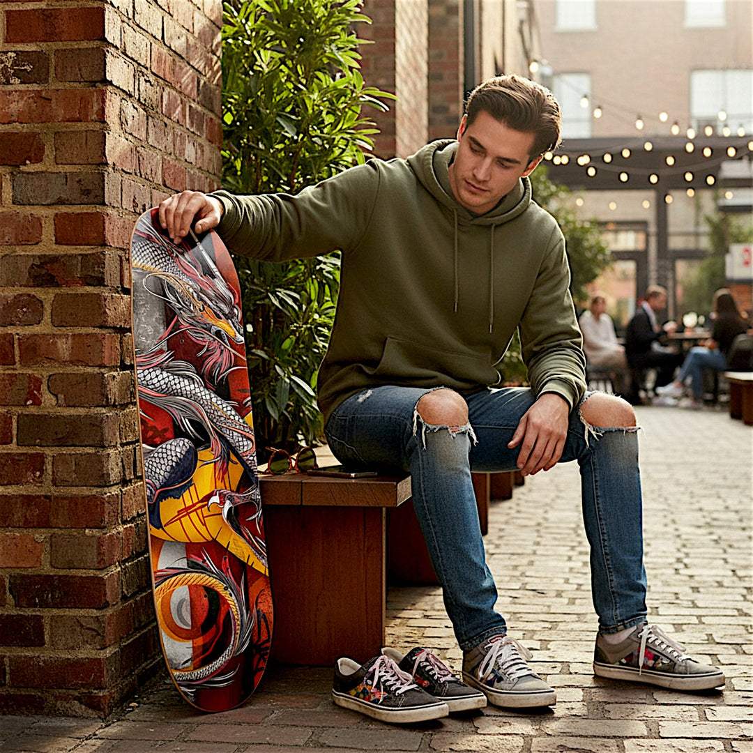 2 Skateboard Series Art - Dragon Love