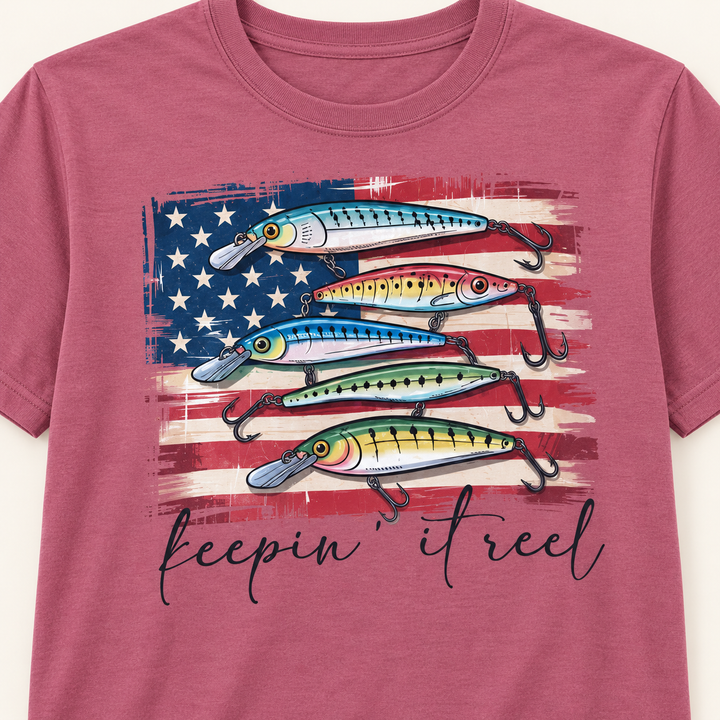 Fishing Enthusiast T-Shirt, Patriotic Angler Tee