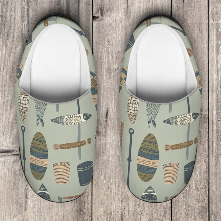 Men's Indoor Slippers - Fishing Line