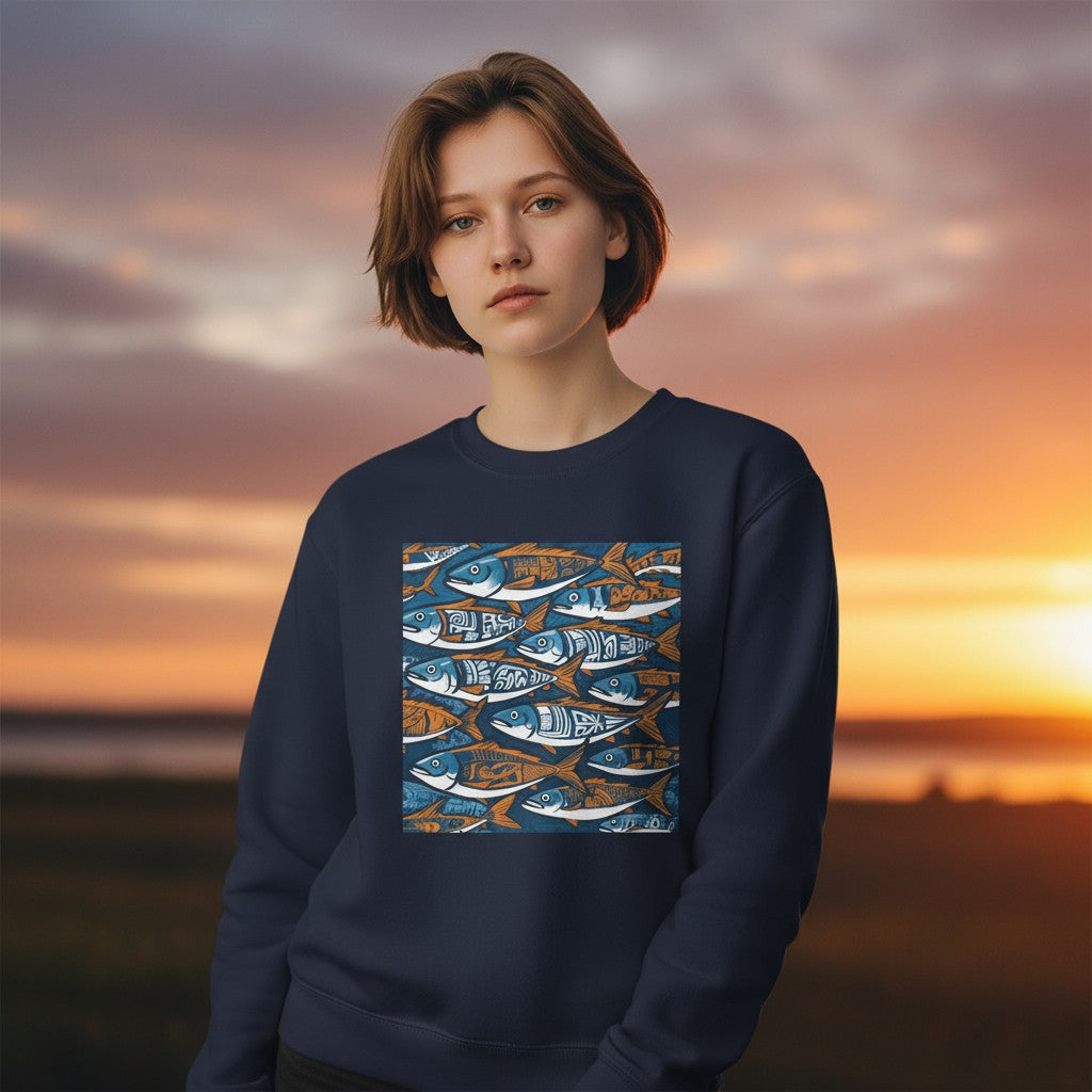 Unisex Crewneck Sweatshirt - Fish Line
