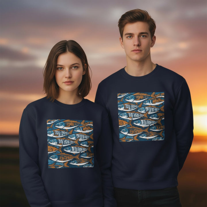 Unisex Crewneck Sweatshirt - Fish Line