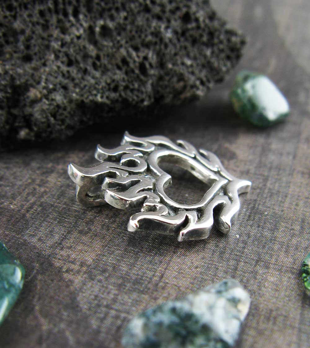 Flaming Heart Pendant | Handmade 925 Sterling Silver Necklace