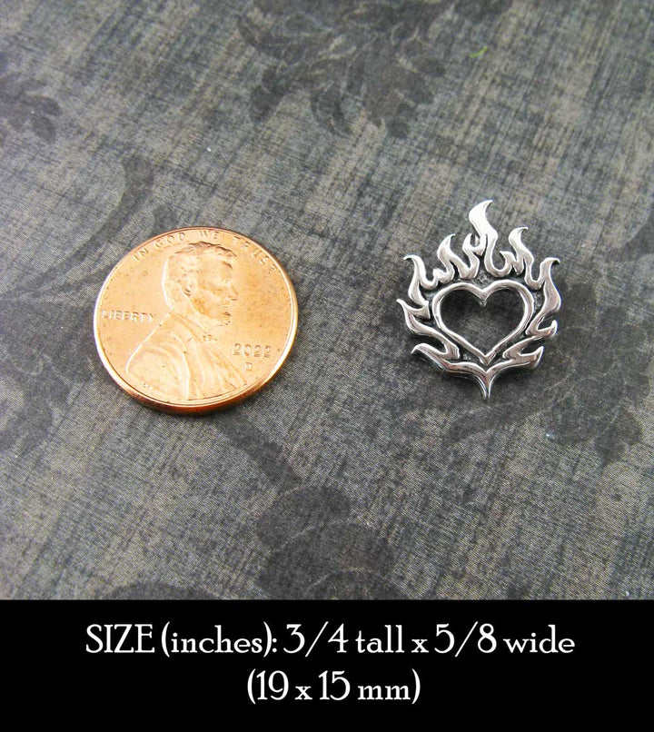Flaming Heart Pendant | Handmade 925 Sterling Silver Necklace