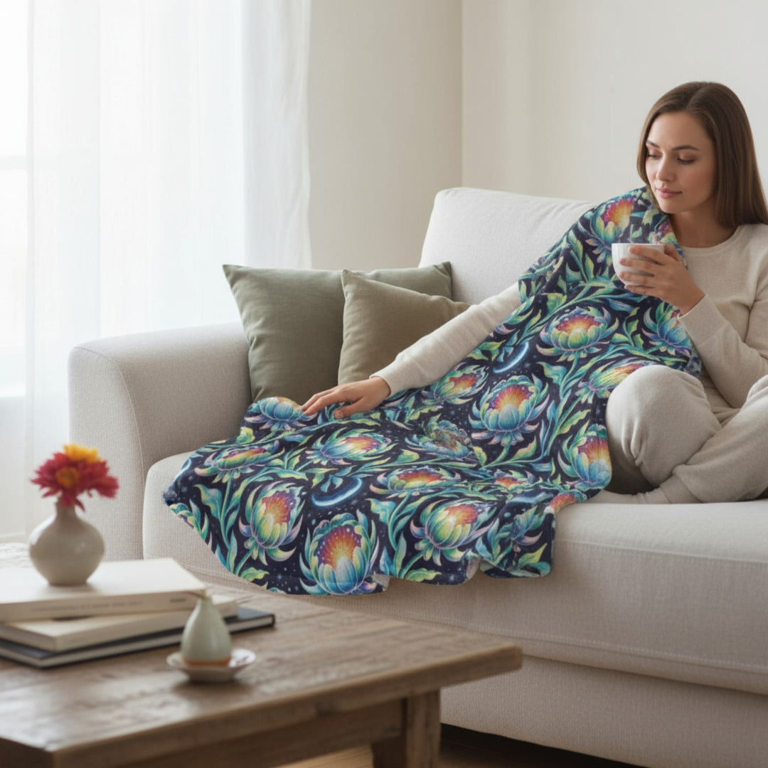 Florida Flowers Sherpa Fleece Blanket – Cozy Floral Throw for Home & Gifts