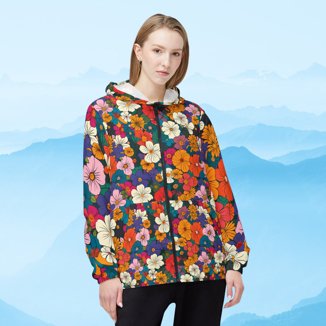 Vibrant Floral Windbreaker Jacket - Perfect for Adventures and Festivals