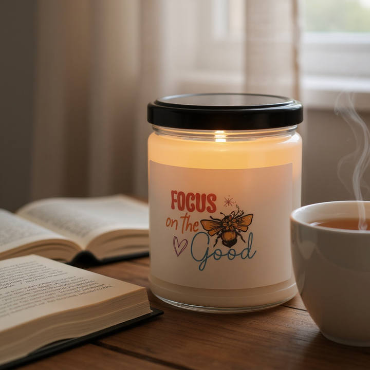 Scented Soy Candle, 9oz - Focus On The Good