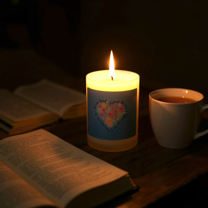 Candle - Frosted Glass Candle, 11oz 'Forever Loved'