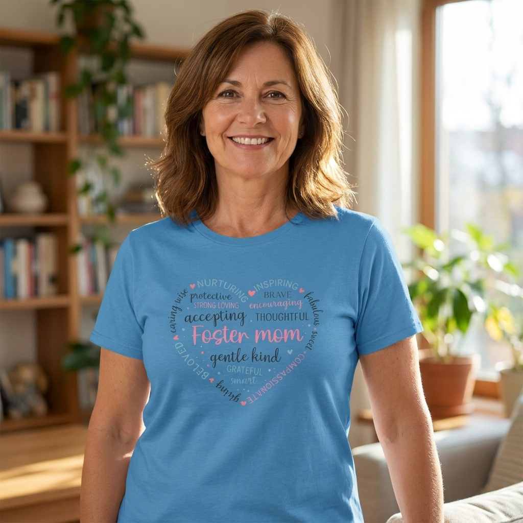 Foster Mom Heart T-Shirt - Unisex Softstyle Tee for Every Occasion