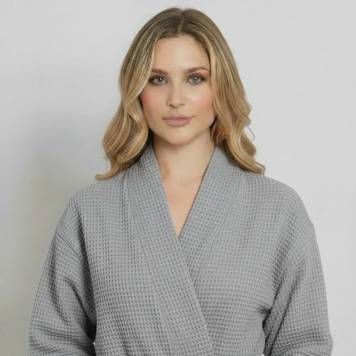 Knee-Length Waffle Robe for Women