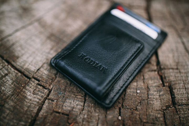 Leather Money Clip Wallet | Minimalist Magnetic Front Pocket Wallet