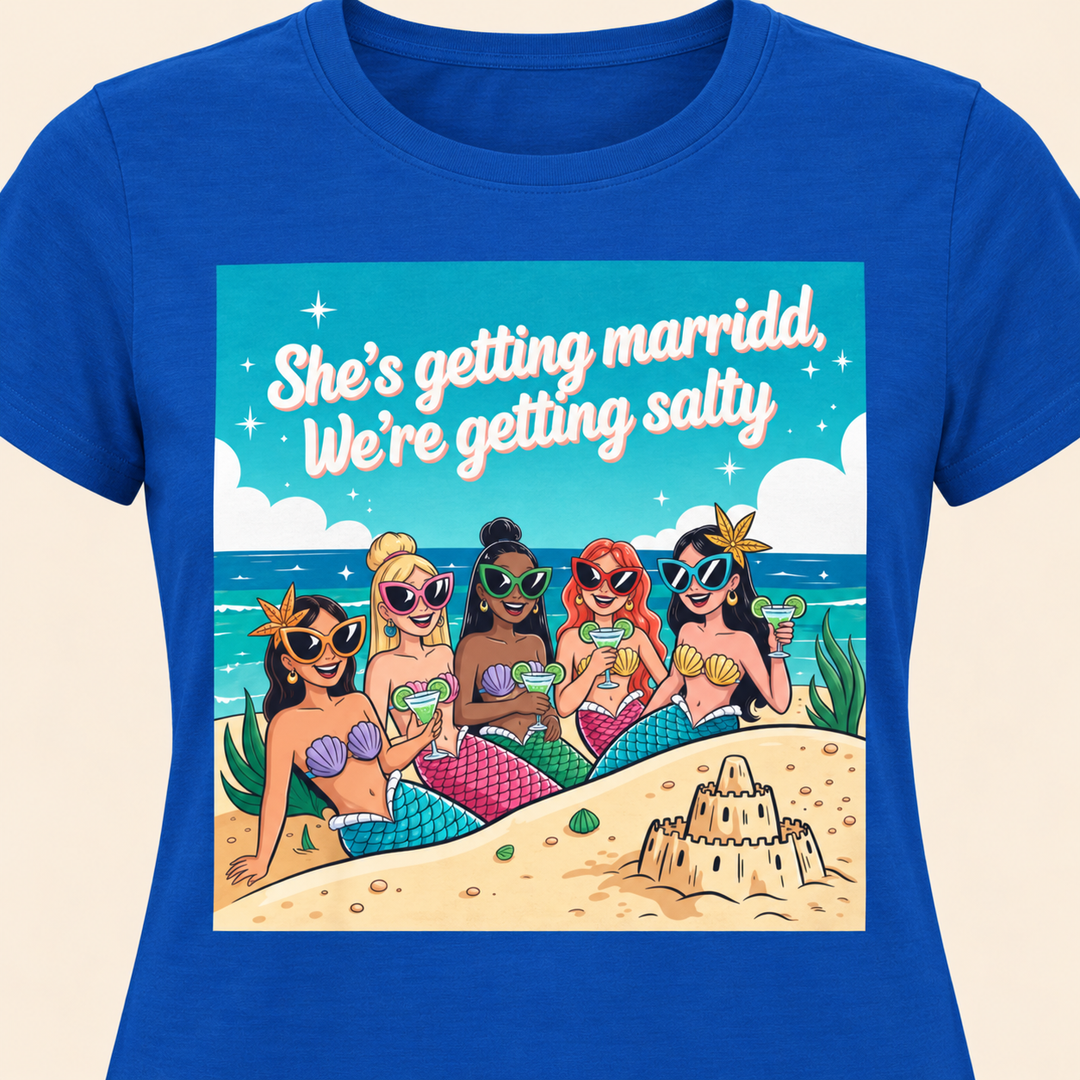 She’s Getting Married, We’re Getting Salty Bridal Beach Party Tee