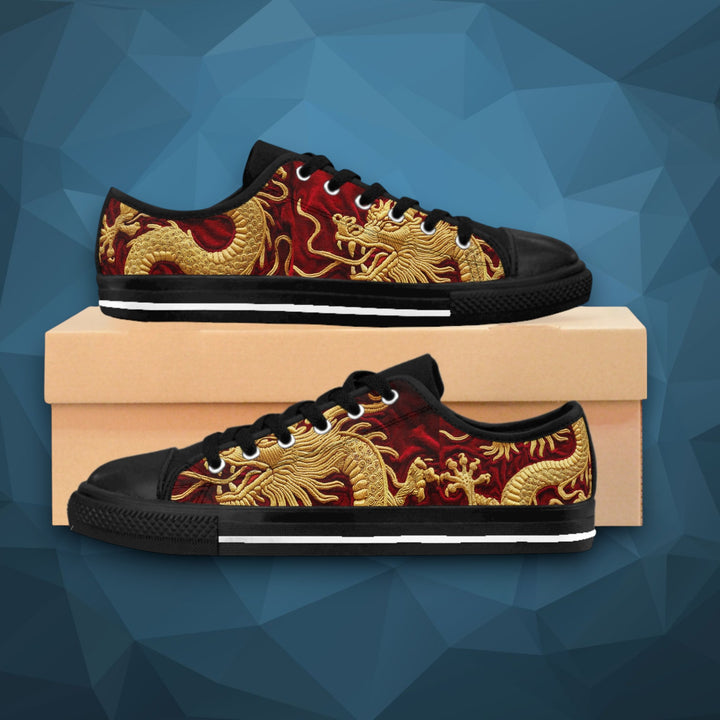 Golden Chinese Dragon Sneakers