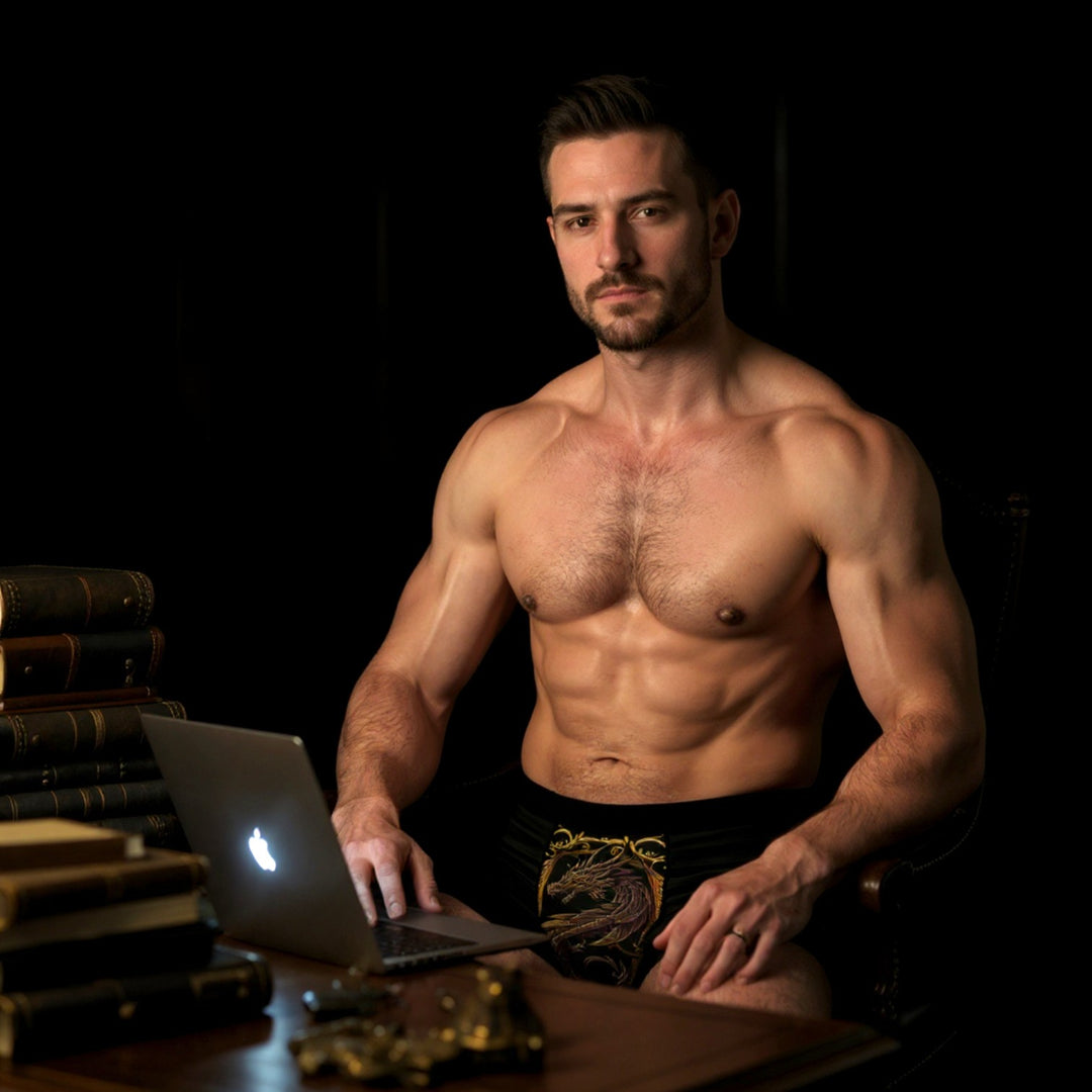 Boxer Briefs Golden Dragon Print