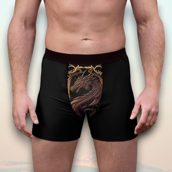 Boxer Briefs Golden Dragon Print