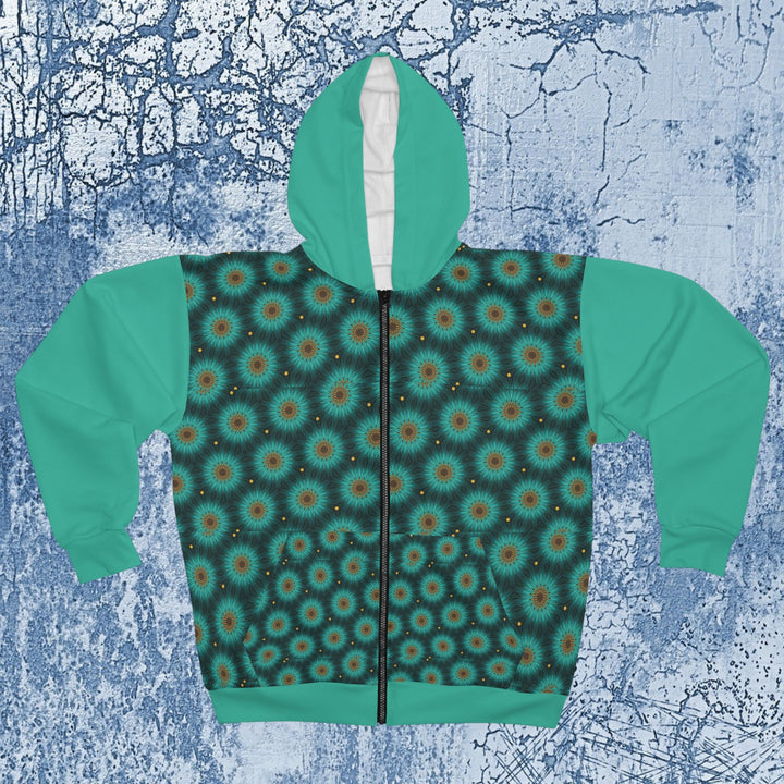 Unisex Zip Hoodie -Green Gardens