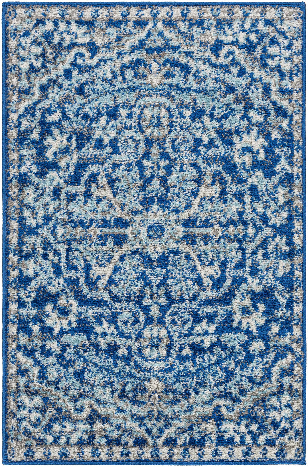 Blue Bodrum Area Rug – Traditional Medallion Rug