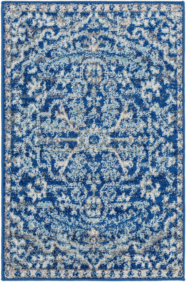 Blue Bodrum Area Rug – Traditional Medallion Rug