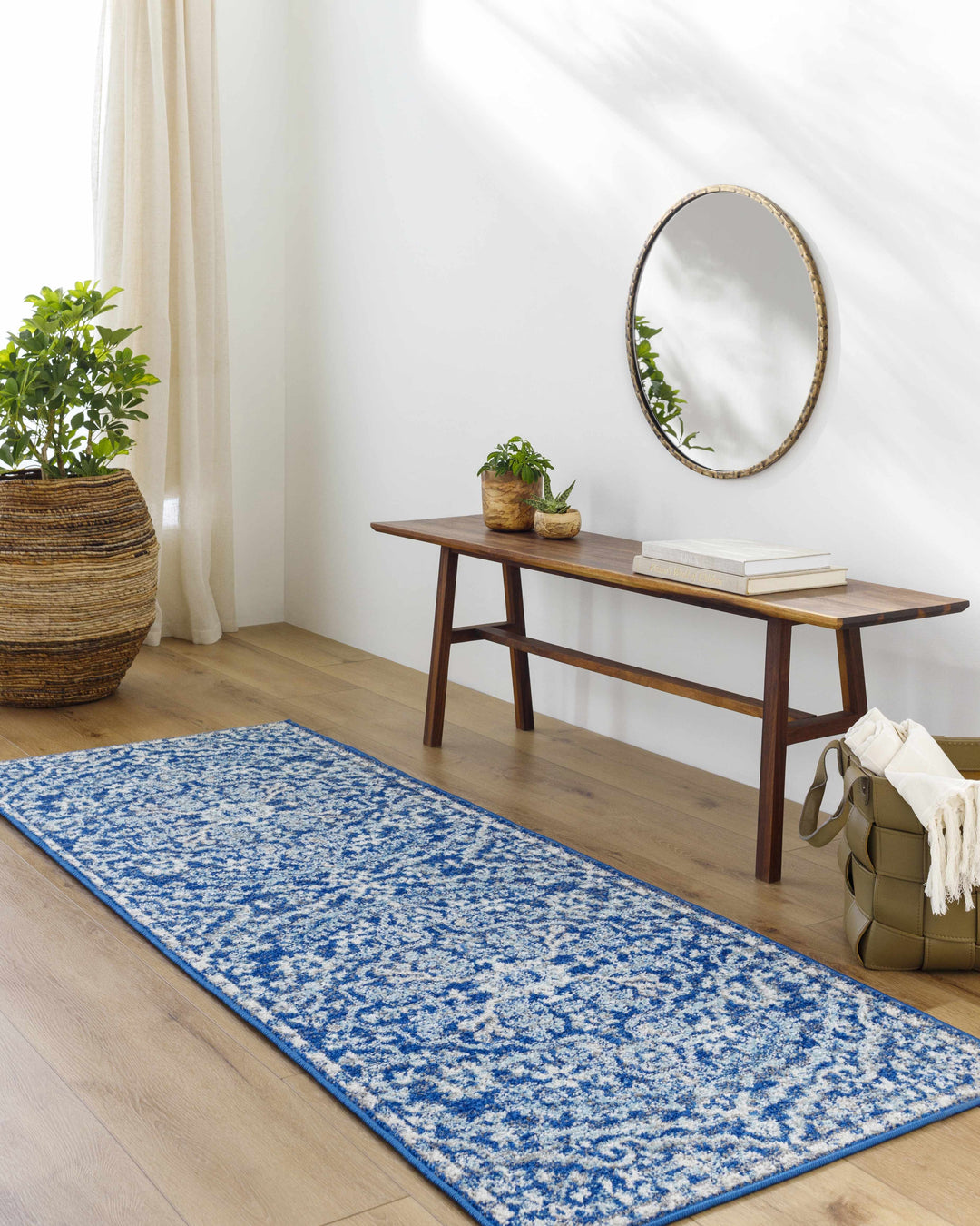 Blue Bodrum Area Rug – Traditional Medallion Rug