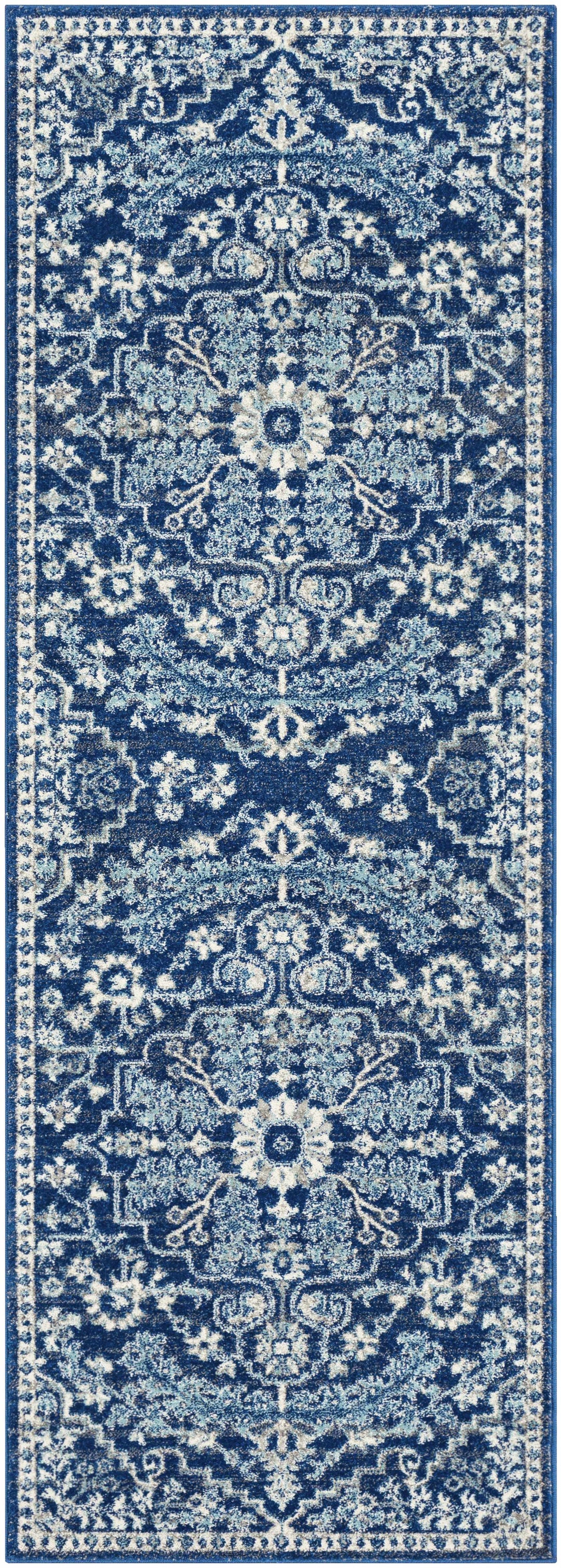 Blue Bodrum Area Rug – Traditional Medallion Rug