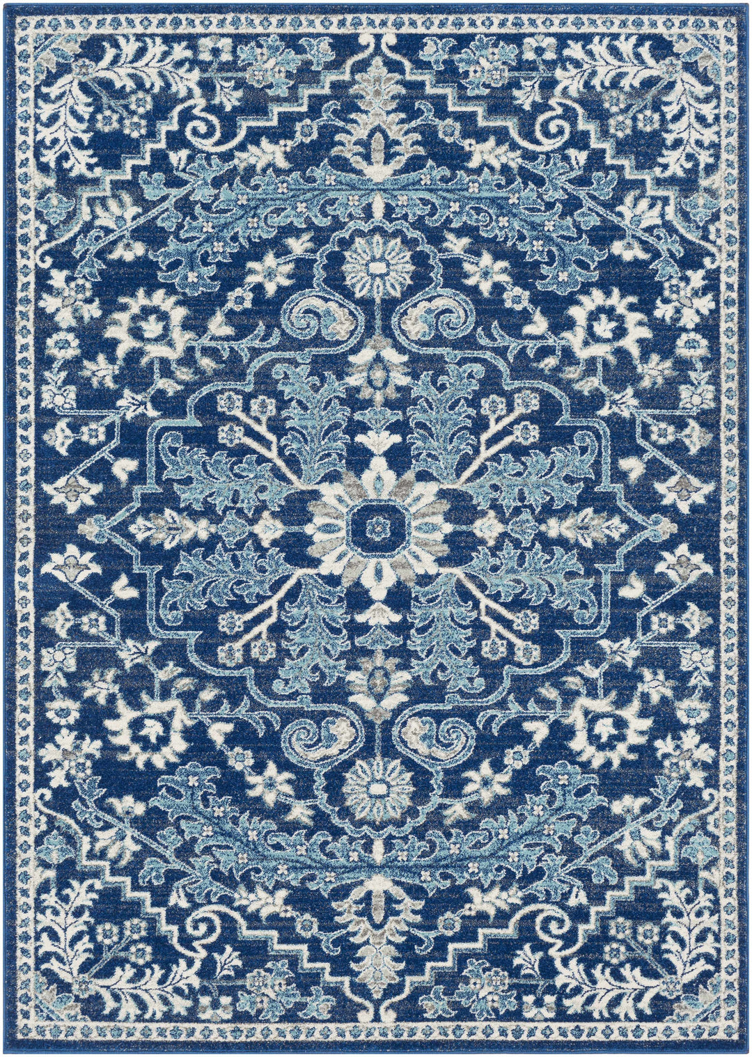 Blue Bodrum Area Rug – Traditional Medallion Rug