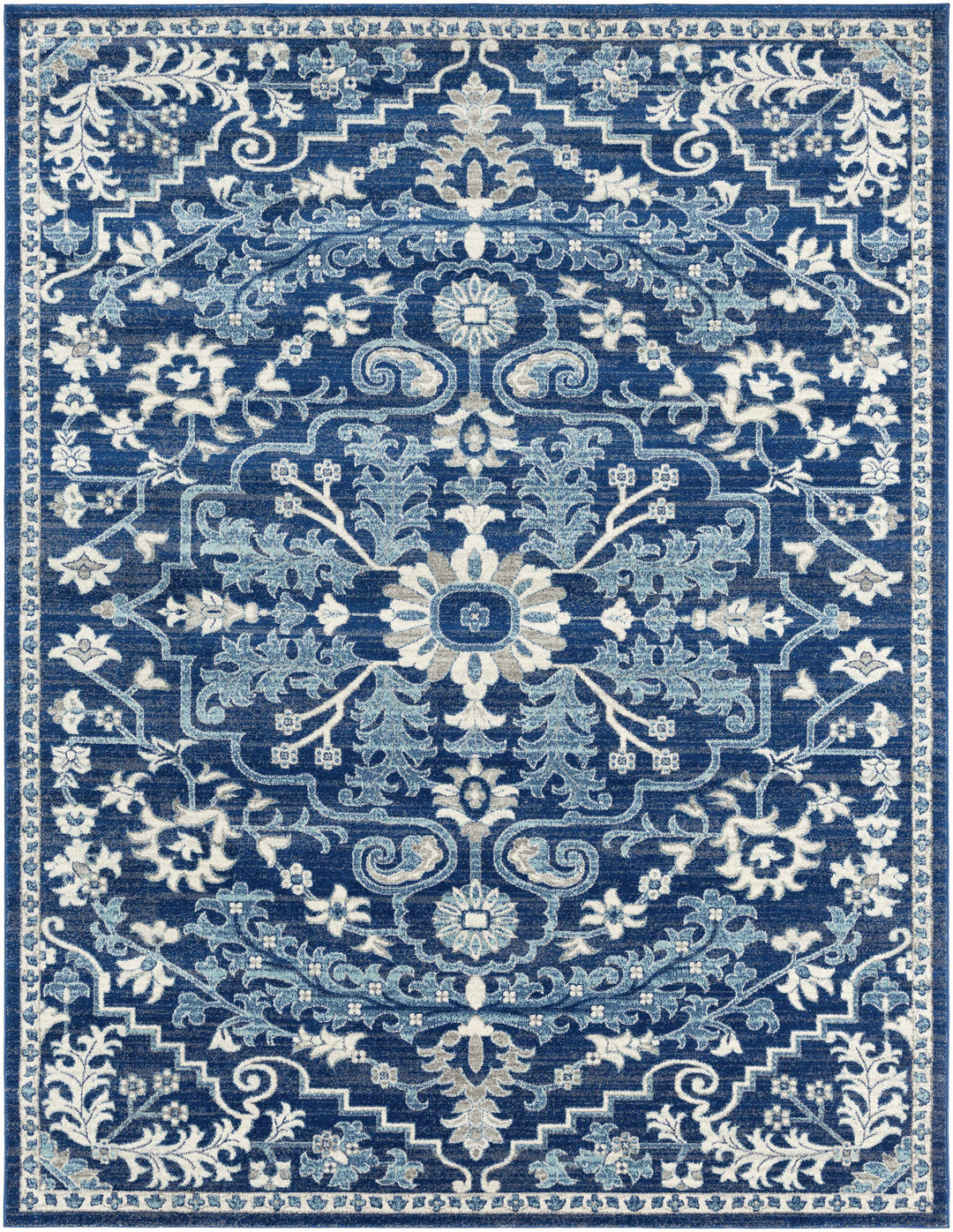 Blue Bodrum Area Rug – Traditional Medallion Rug