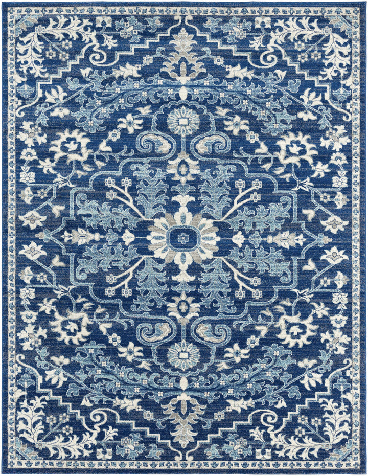 Blue Bodrum Area Rug – Traditional Medallion Rug