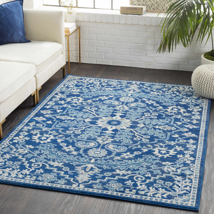 Blue Bodrum Area Rug – Traditional Medallion Rug