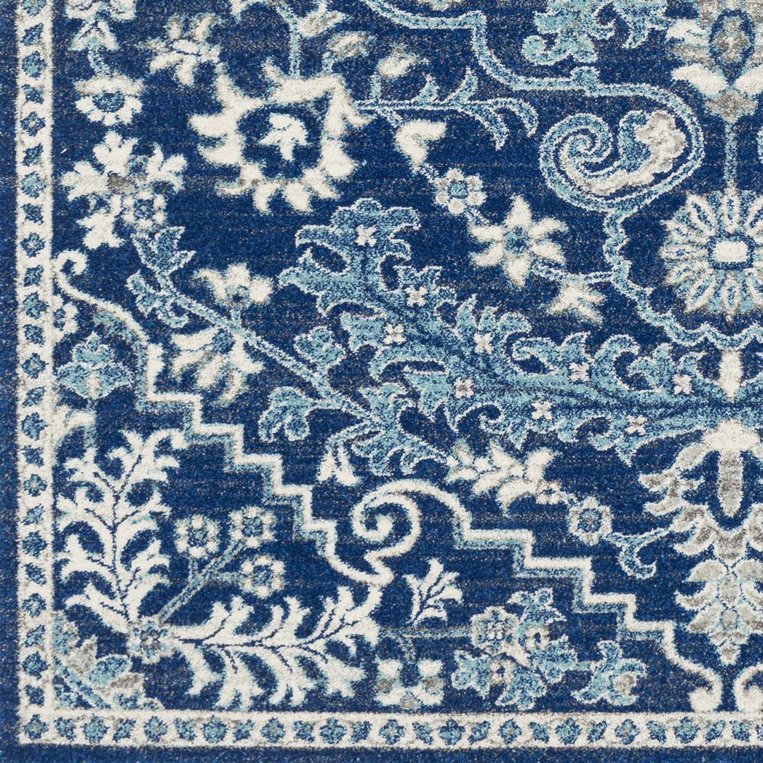 Blue Bodrum Area Rug – Traditional Medallion Rug