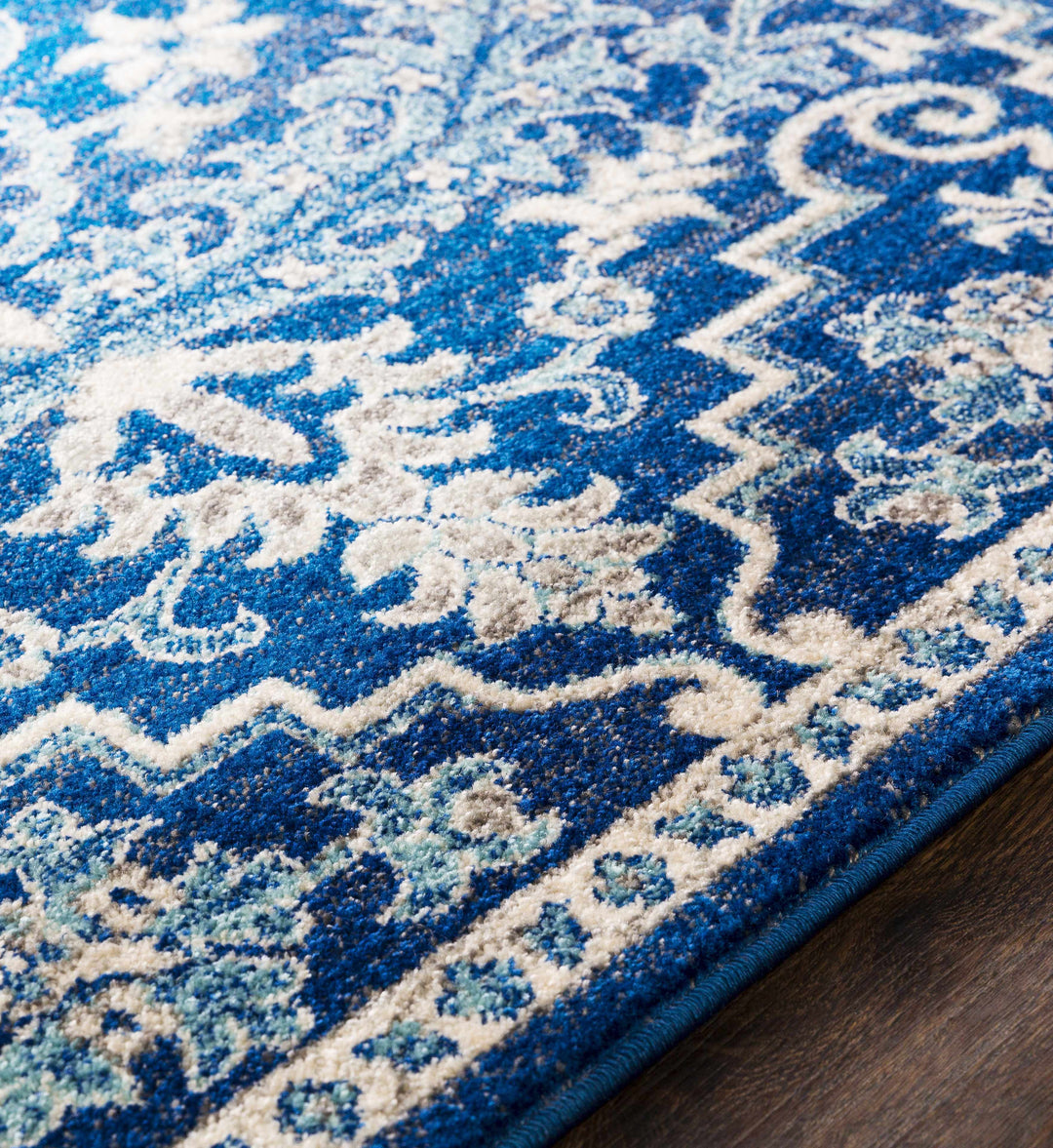 Blue Bodrum Area Rug – Traditional Medallion Rug