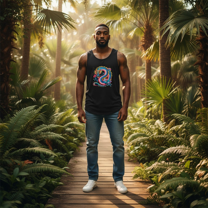 Women's Flowy Scoop Muscle Tank - Groovy Dragon