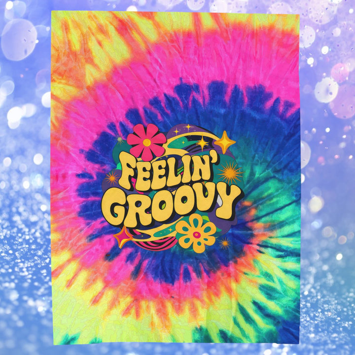 Velveteen Plush Blanket - Feeling Groovy