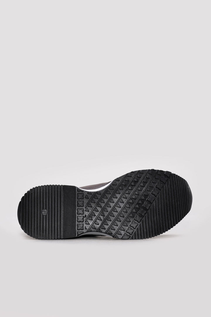 Dark Brown Leather Panel Sneakers for Men | Wessi