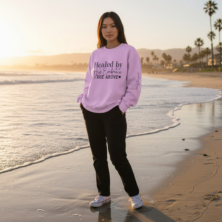 Unisex Lightweight Crewneck Sweatshirt - Healed By His Embrace