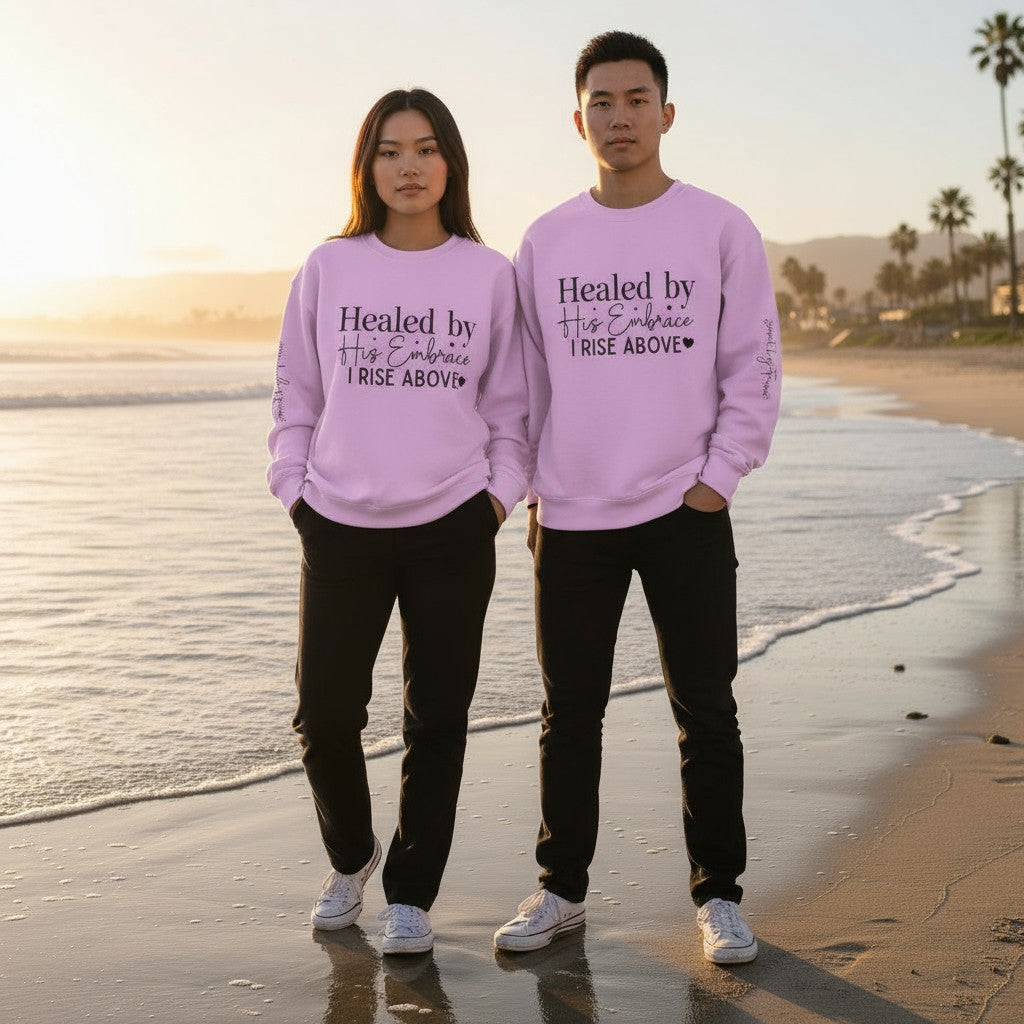 Unisex Lightweight Crewneck Sweatshirt - Healed By His Embrace
