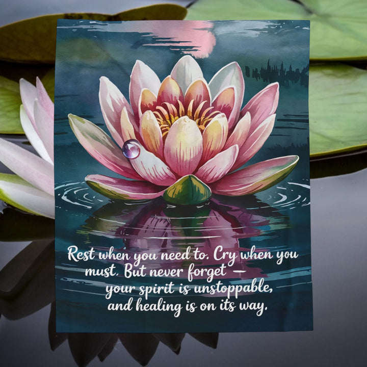 Serene Lotus Velveteen Plush Blanket – Healing & Comfort