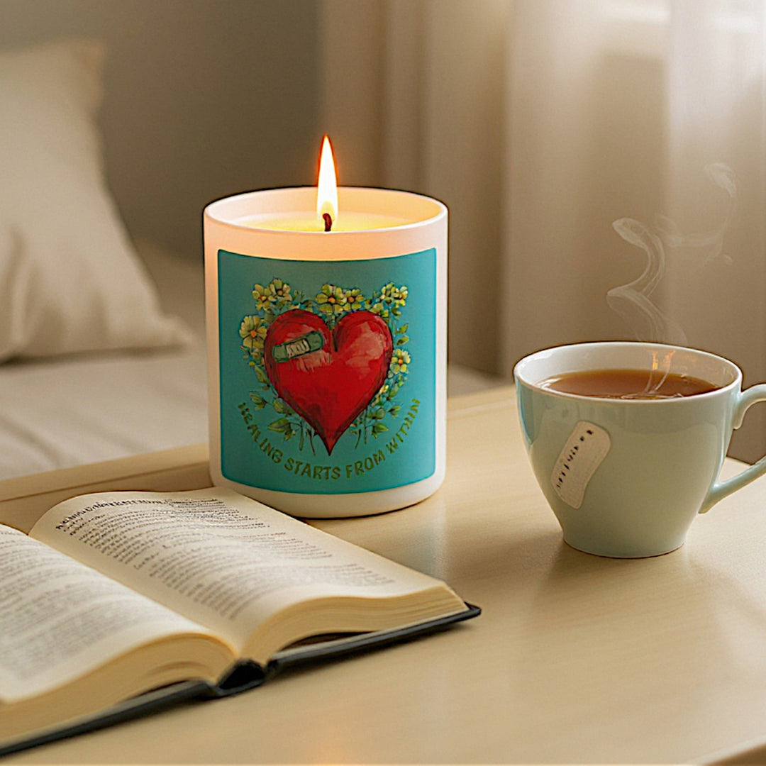 Scented Soy Candle Amber Jar - Healing Comes From Within