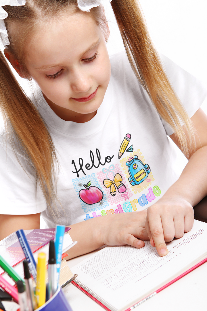 Colorful Third Grade Youth Tee, Back to School Shirt, 3rd Grade Apparel