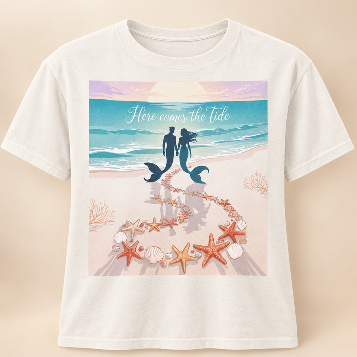 Here Comes The Tide Beach Vibes Tee, Summer Shirt, Cute Graphic Tee, Vacation Outfit, Coastal Life Apparel, Ocean Lover Gift