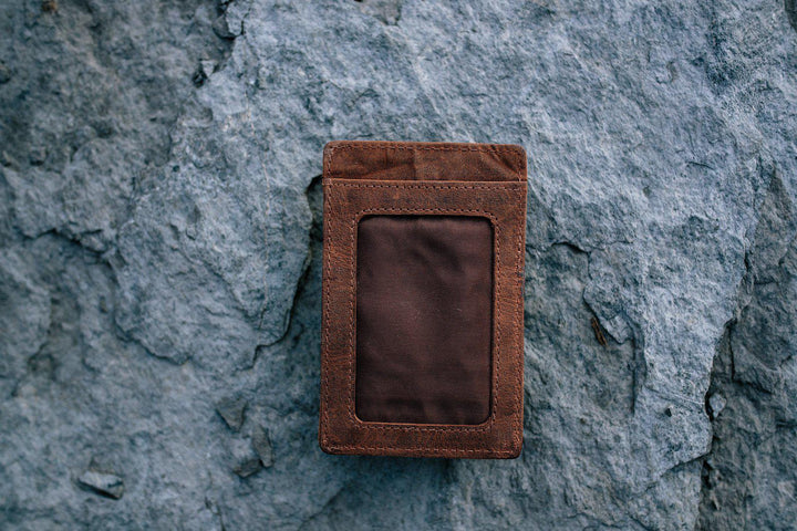 Leather Money Clip Wallet | Minimalist Magnetic Front Pocket Wallet
