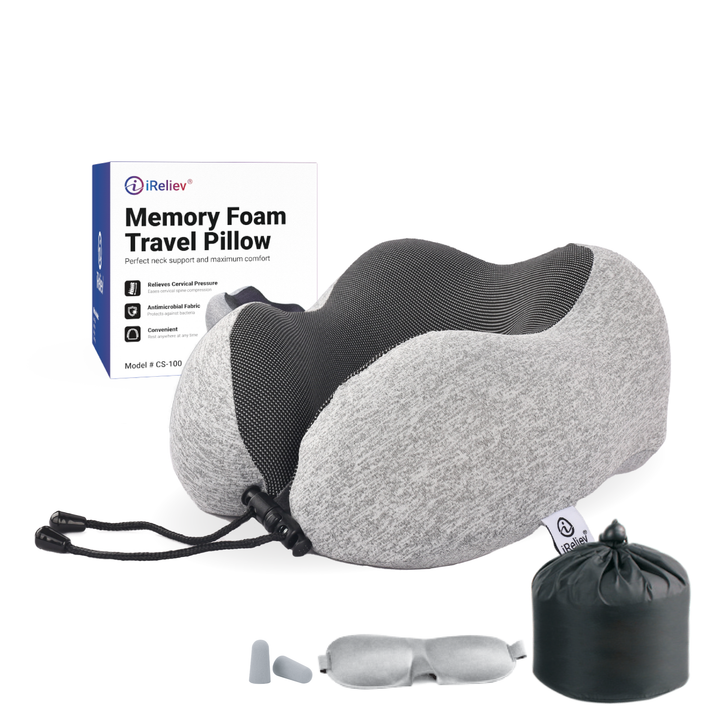 Memory Foam Travel Pillow | Ergonomic Neck Support Pillow