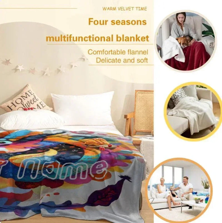 Personalized Dragon Fleece Blanket with Custom Name